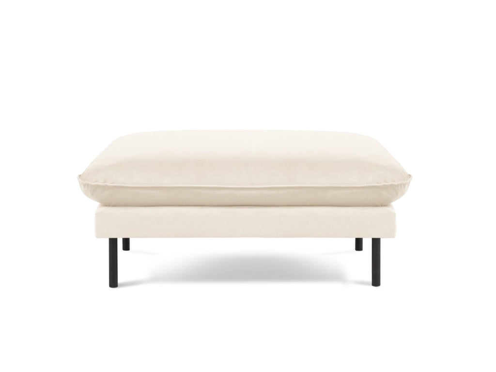 Cosmopolitan Design - Pouf "Vienna" in velluto beige chiaro 