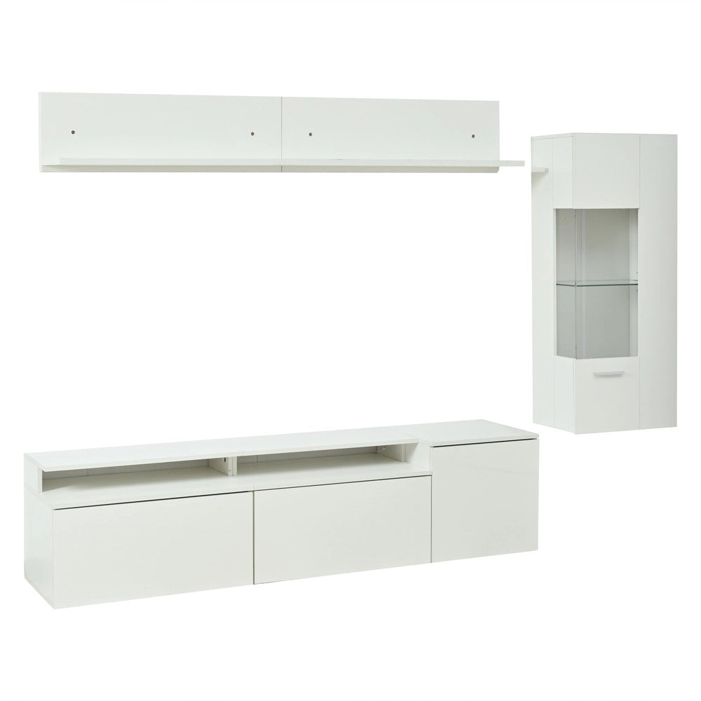 Mobile TV Soggiorno Set 3 Pezzi con LED ¨C Xylo ¨C Bianco Lucido
