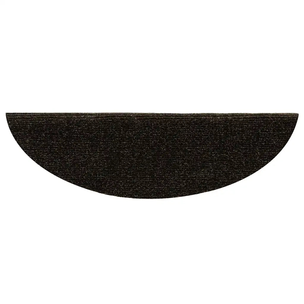 Tappetini per scale autoadesivi 15 pz 56x17x3 cm Marrone scuro semicircolari 322348