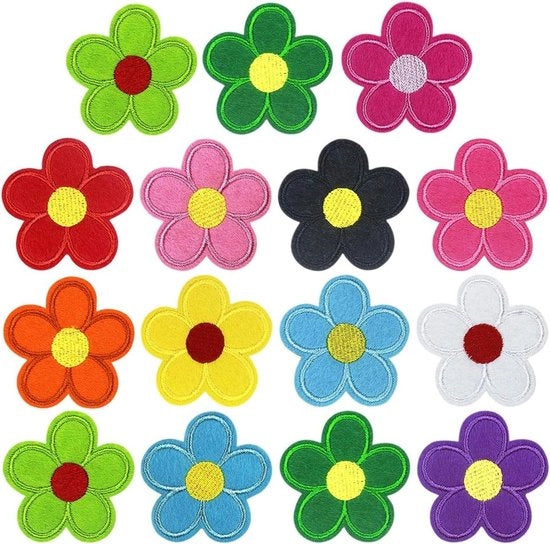 26 Pezzi di Ferro da Sartia per Pochette Fiore Zinnia Stoffa DIY Appliques - Etichetta di Camicia Borsa Cappello Scarpe Jeans