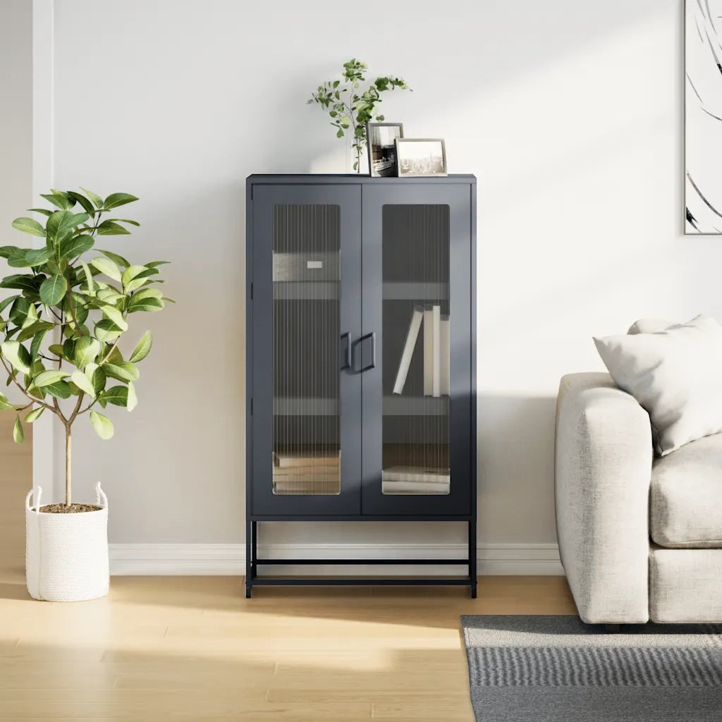 Credenza Antracite 68x39x123 cm Acciaio 853358