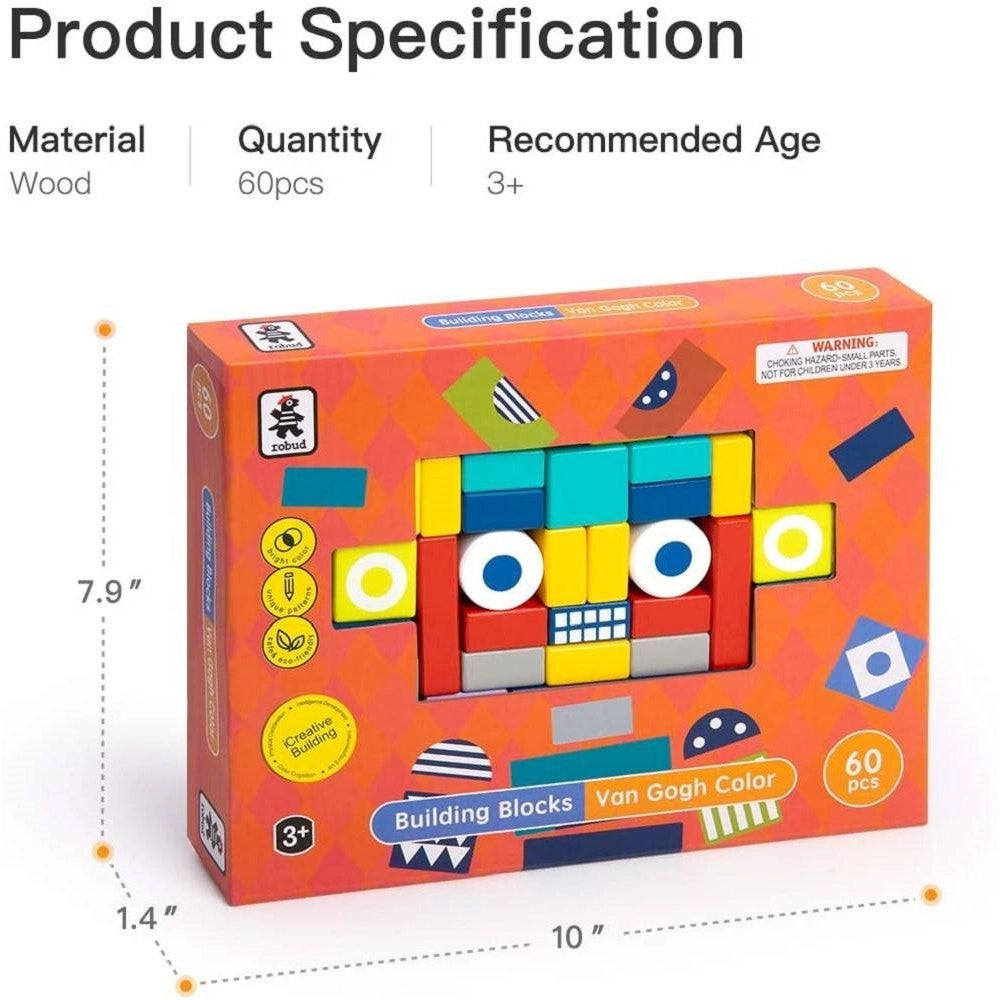 Trade Shop - Blocchi Colorati In Legno Costruzioni Building Blocks Per Bambini 3+ Anni -