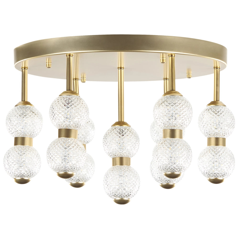 Lampadario in metallo e paralume in vetro  con luci LED integrate stile moderno soggiorno camera da letto