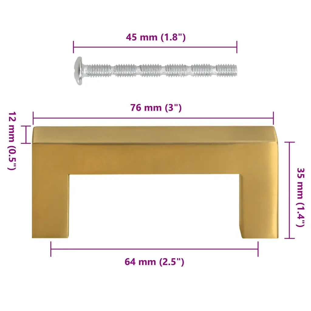 Maniglie per Mobili 10 pz Oro 64mm in Acciaio Inox CFW3383047