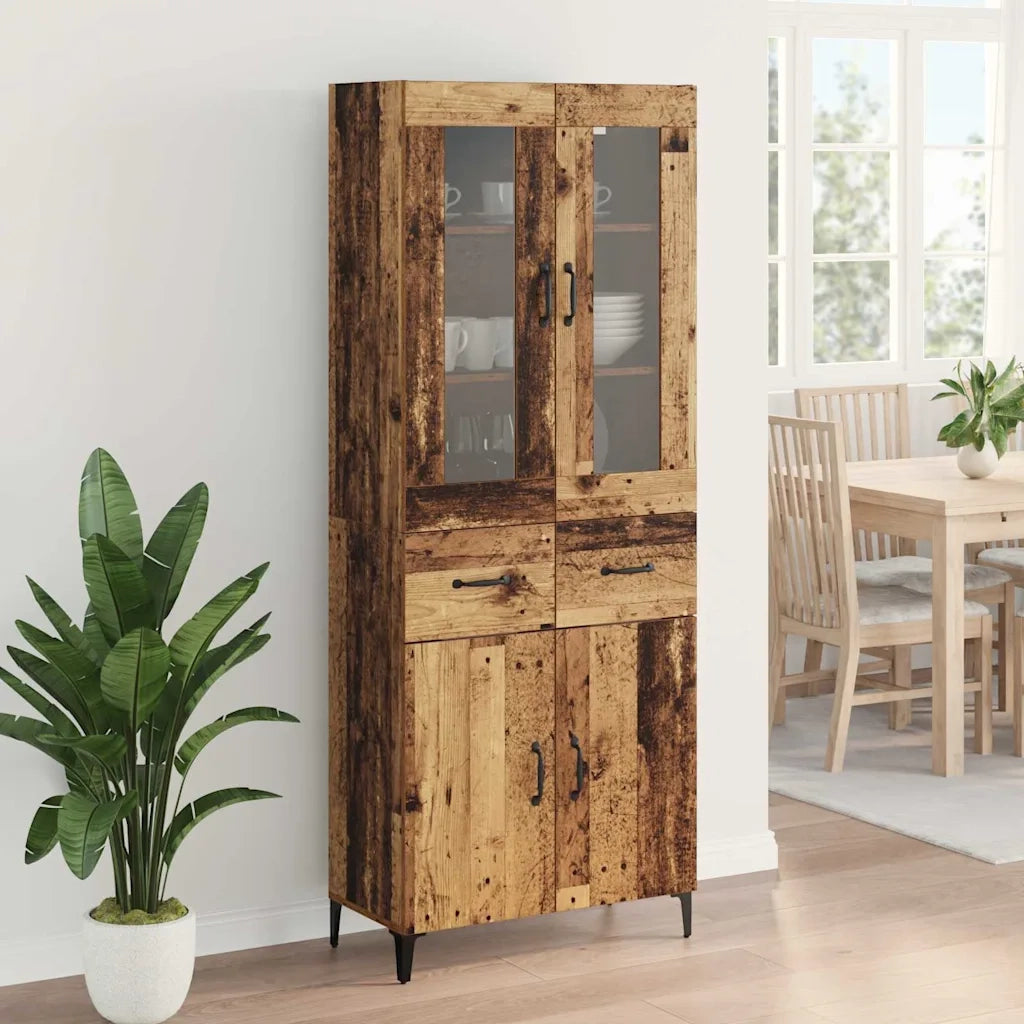 Credenza | Madia | Buffet da pranzo | Armadio da pranzo Legno vecchio 69,5 x 34 x 180 cm Legno multistrato