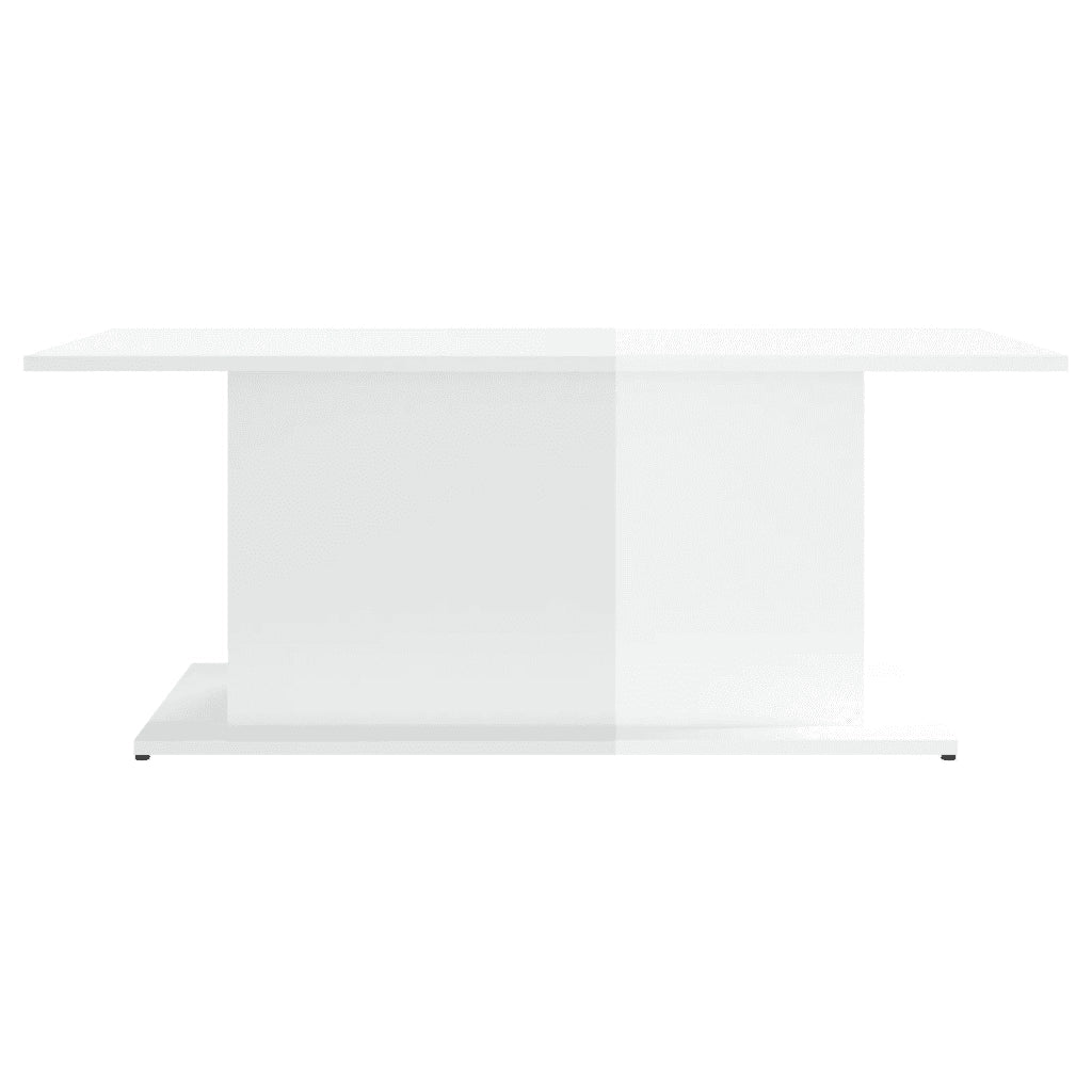 Tavolino da salotto | Tavolino da caff¨¨ | Tavolino da Soggiorno Bianco Lucido 102x55,5x40 cm in Truciolato