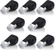 Cinture di trazione ad alta qualità - 20mm x 1m - Cinture di trazione con chiusura a molla - Cinture di legatura con chiusura metallica - Duratura - Solida - Portatile - Resistente alla abrasione - Nero - Cinture di trazione - Cinture di fissaggio
