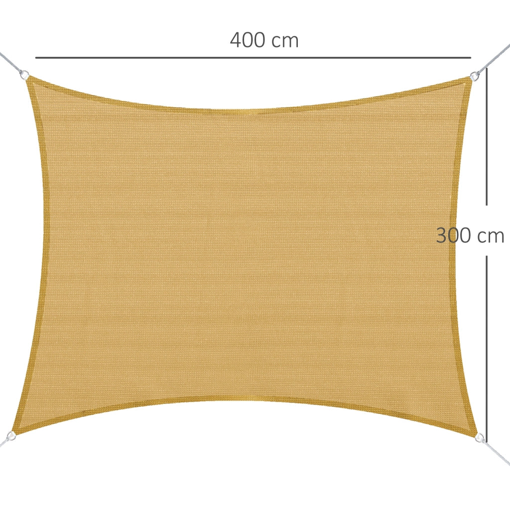Tenda da sole rettangolare ¨C zephmum ¨C sabbia 300x400 cm con custodia