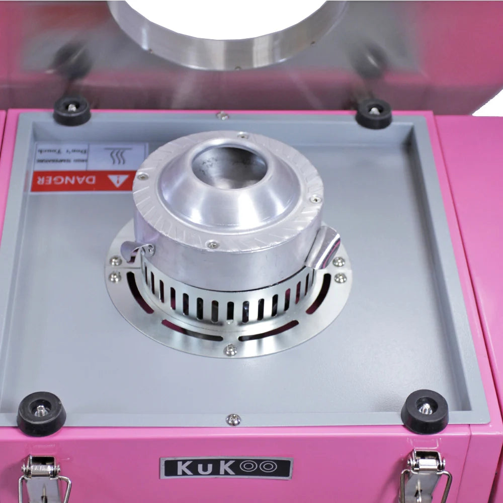 Macchina Zucchero Filato Rosa con Carrello e Cupola 50 cm Kukoo