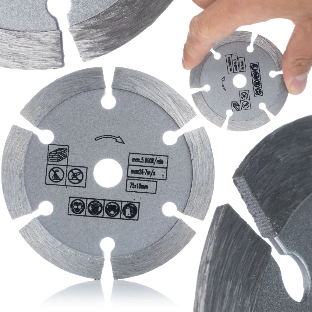 Disco Diamantato Segmentato 75mm per Materiali Edili – Taglio Universale | 75x10mm, Saldatura Laser