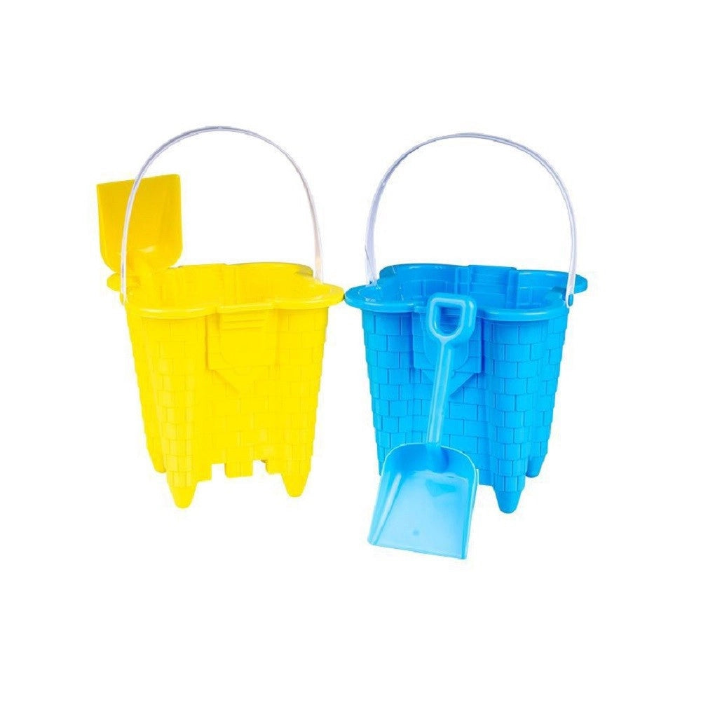 Trade Shop - Secchiello A Castello Con Paletta 2 Pz Spiaggia Estate Bambini 2 Colori 6560008 -