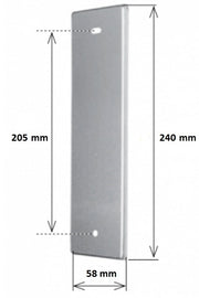 PLACCA 205MM IN ALLUMINIO LUCIDO COPRI AVVOLGITORE MOTORE TAPPARELLA