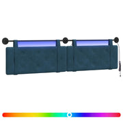 Testiera | Testata sospesa Con luce LED Blu Velluto