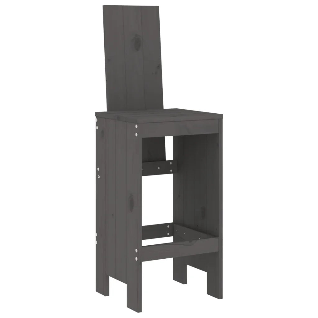 Set Bar da Giardino 9 pz Grigio in Legno Massello di Pino 3157789