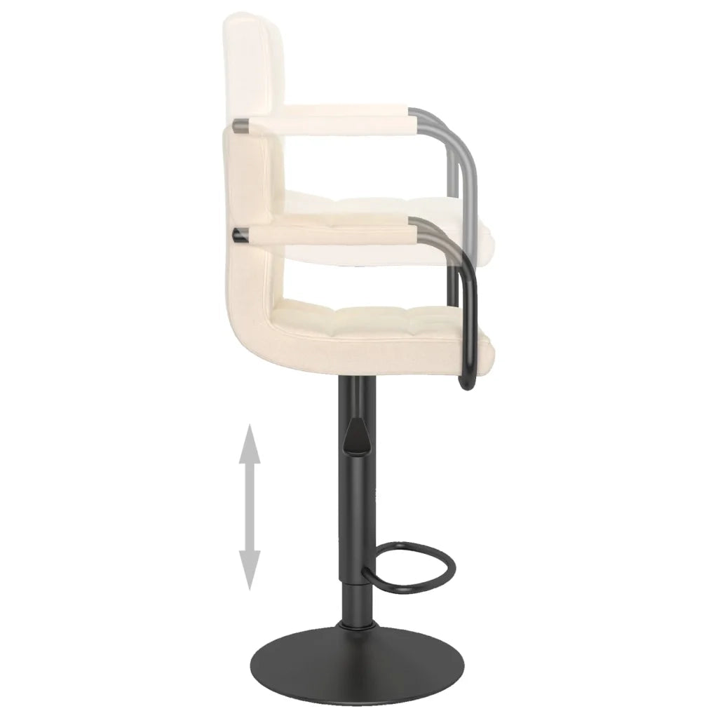 Sgabelli da Bar 2 pz Crema in Tessuto 334637