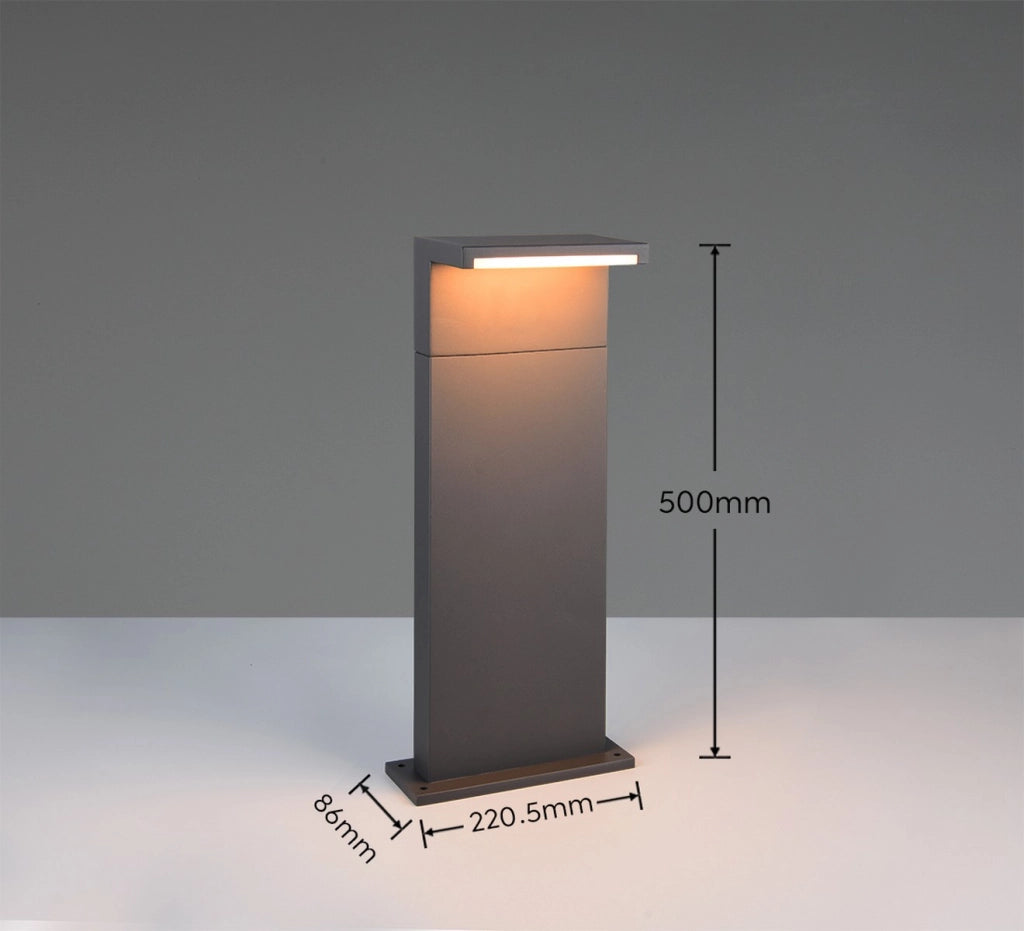Paletto da giardino LED CCT nero 50 cm IP65 Trio RAVI