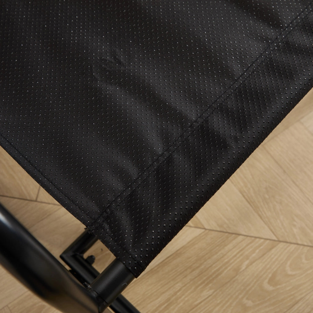 Sedia a dondolo da esterno con cuscino spesso; struttura in acciaio nero e seduta rosa 75x116x82 cm
