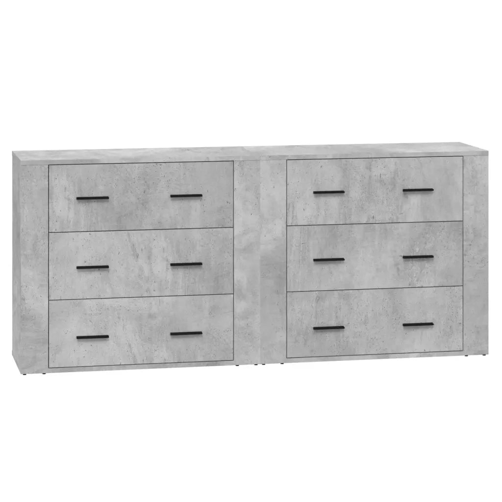 Credenze 2 pz | Madia | Buffet da pranzo | Armadio da pranzo Grigio Cemento in Legno Multistrato