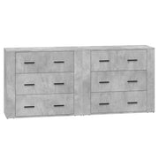 Credenze 2 pz | Madia | Buffet da pranzo | Armadio da pranzo Grigio Cemento in Legno Multistrato
