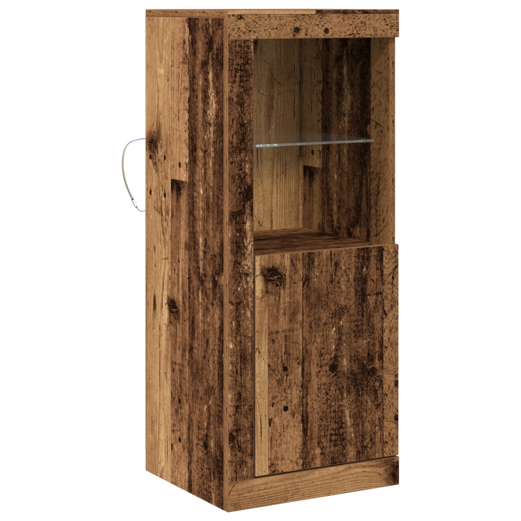 Sideboard  con luci LED in legno antico 41x37x100 cm