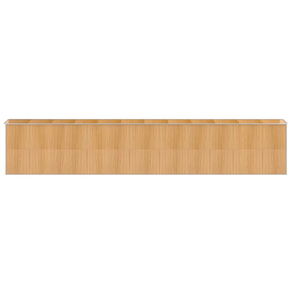 Casetta da giardino cabina ripostiglio capanno da esterno capanno per attrezzi robusta colore chiaro 192 x 1021 x 223 cm acciaio zincato marrone 02_0022299