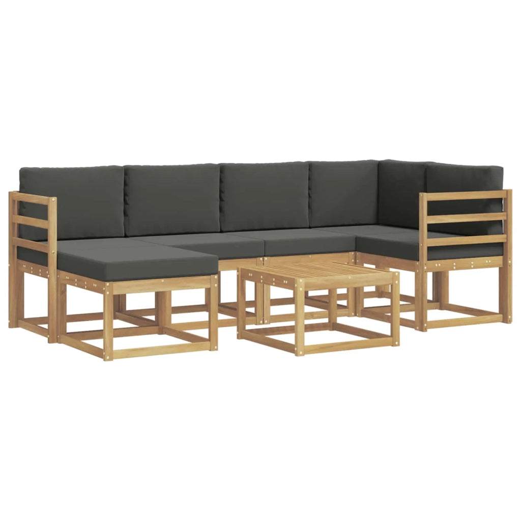 Set di divani da esterno 7 pz Bianco e Antracite 3387896