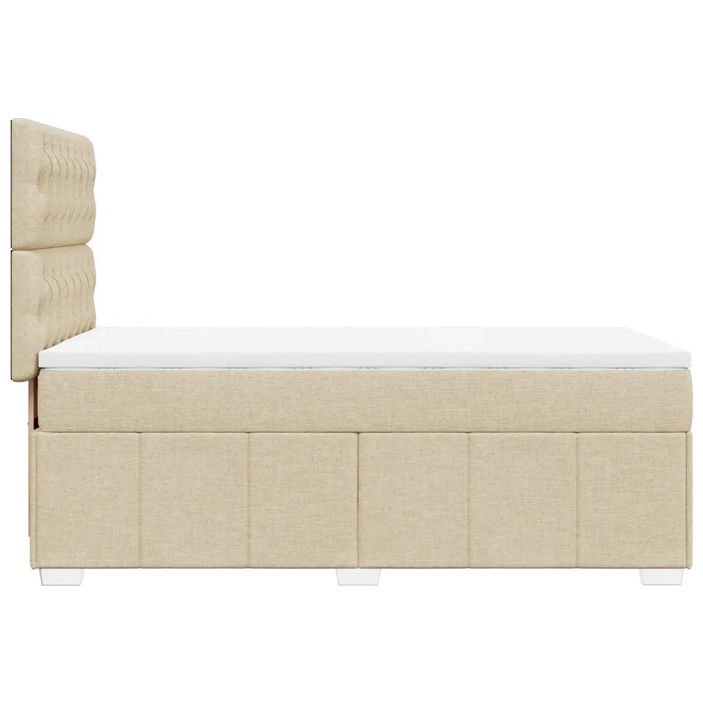Giroletto a Molle con Materasso Crema 100x200 cm in Tessuto 3293891