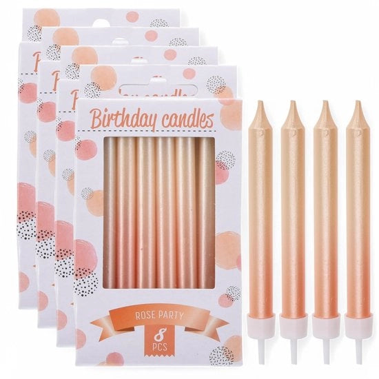 Set di candele per compleanni da 32 - Candele per torta 8 cm - Candele decorative - Matrimonio/Anniversario - Alta qualità - Antidruppo.