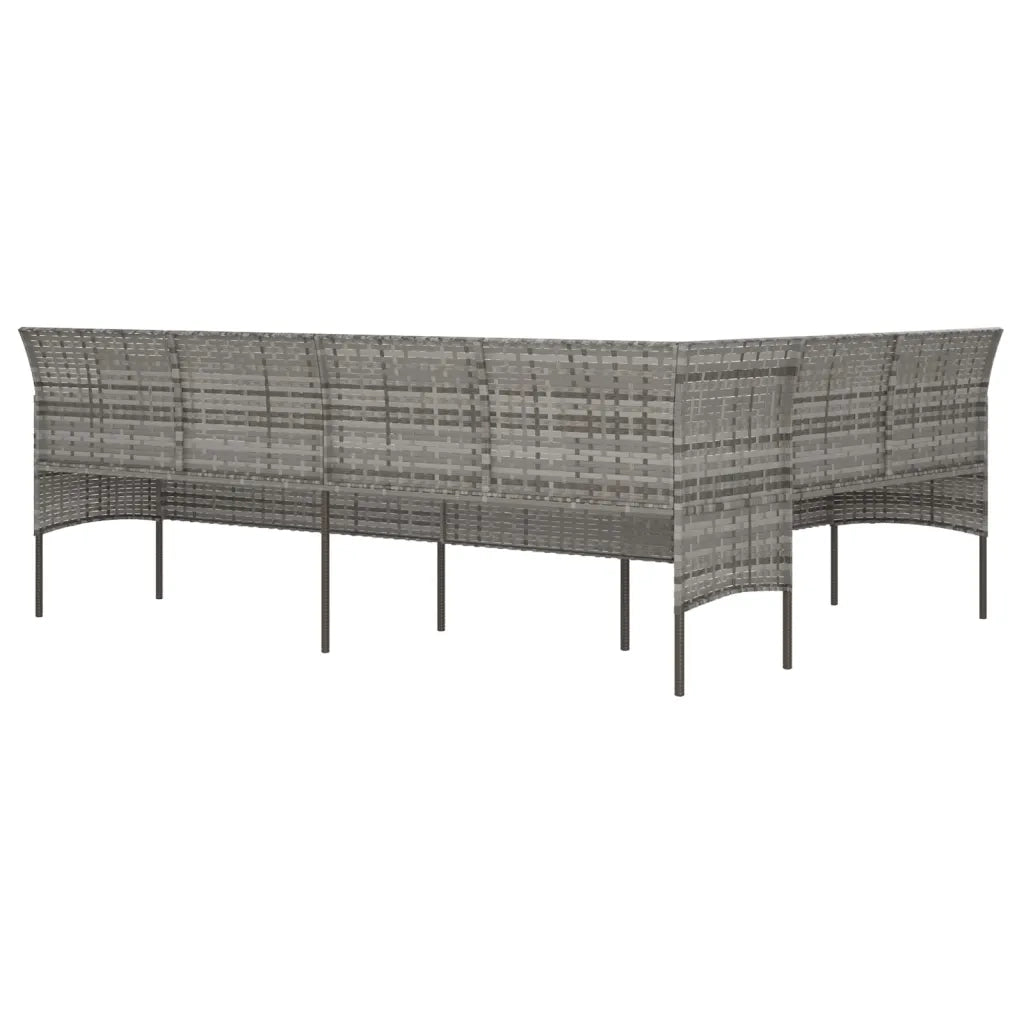 Divano da Giardino a L con Cuscini-Sofa da Giardino-Divano da esterno Grigio in Polyrattan