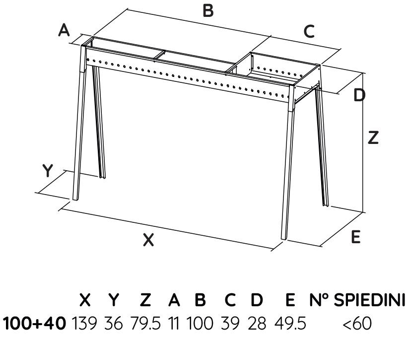 Cuoci Arrosticini a Carbone 140 cm con Barbecue Lisa Luxury Milano Grill 100+40