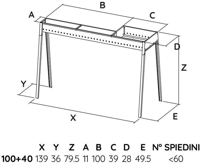 Cuoci Arrosticini a Carbone 140 cm con Barbecue Lisa Luxury Milano Grill 100+40