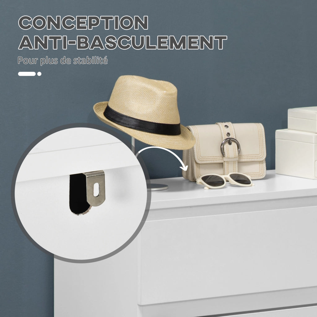 Cassettiera 3 Cassetti ¨C Zephmum ¨C Bianco Legno 80x39x73 cm