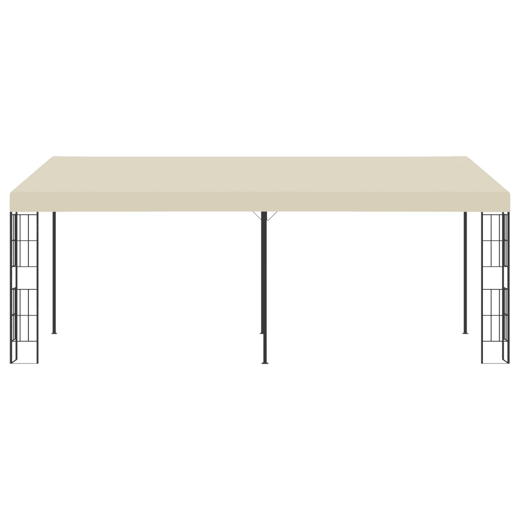 Gazebo a Parete 3x6 m Crema in Tessuto