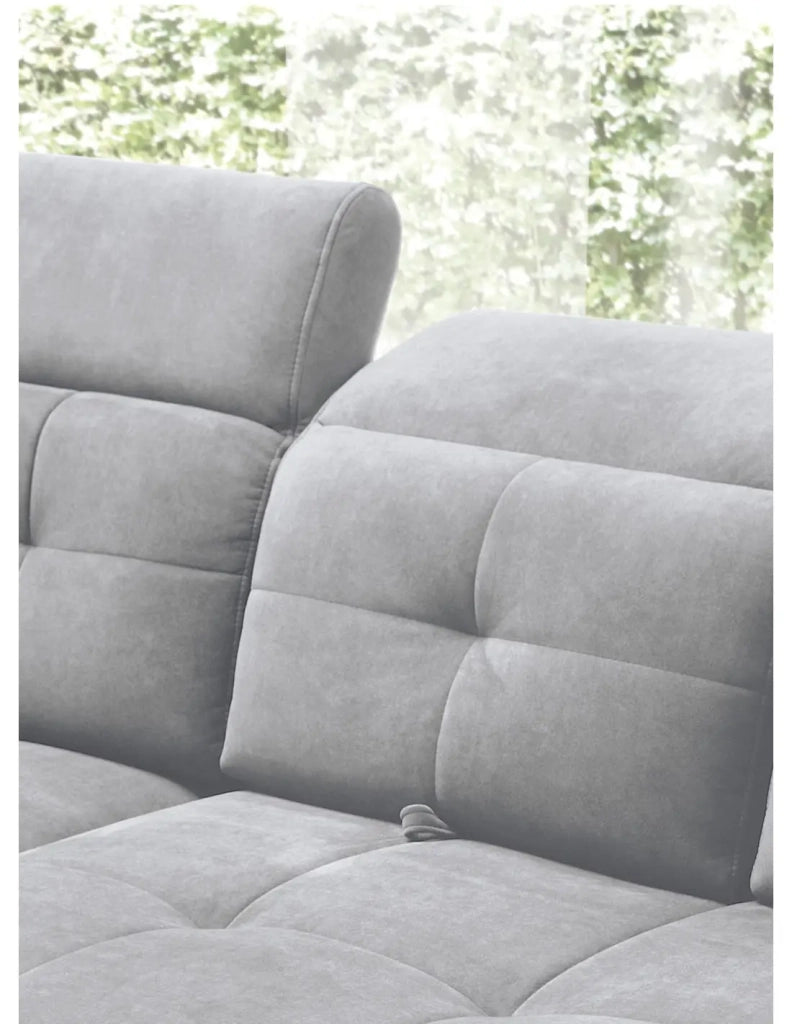 Divano ad angolo Grigio 5 posti angolo sinistro con letto 128x225cm INFERNO