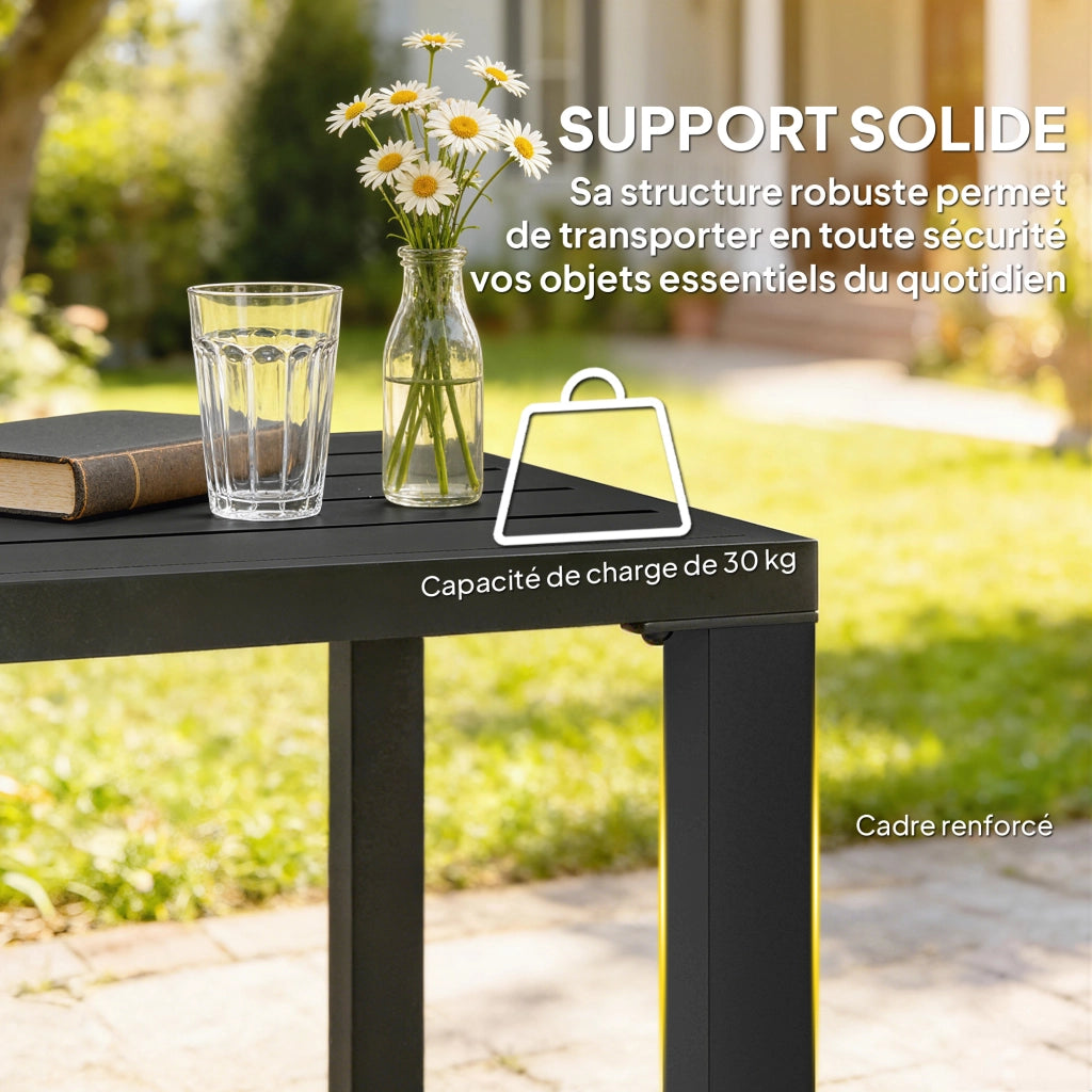 Tavolo da giardino quadrato ¨C Zephmum ¨C Nero metallo