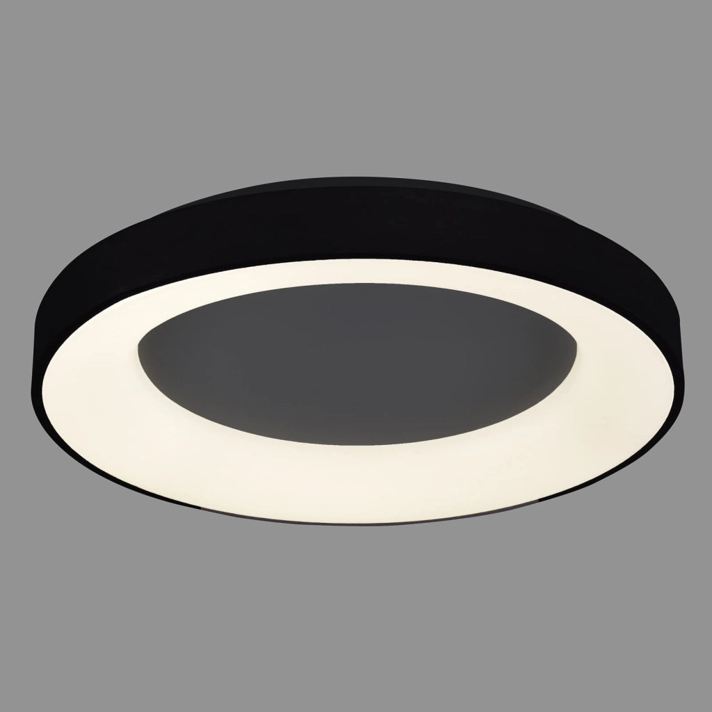 Plafoniera LED Italux Giulia tonda nera 48cm 40W 3000K