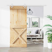 Porta scorrevole Naturale e Bianco 85 x 210 cm
