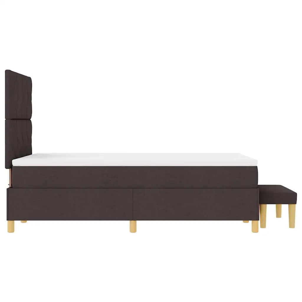 Letto a molle con testiera Marrone scuro 200 x 120 cm Tessuto 3344369