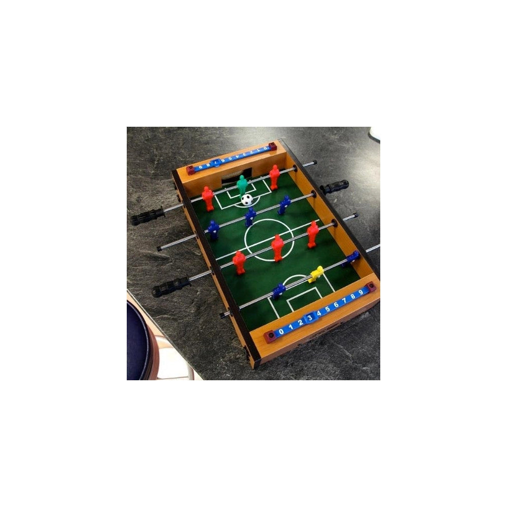 Trade Shop - Mini Calcetto Da Tavolo Struttura In Legno E Sagome In Plastica Pallina Inclusa -