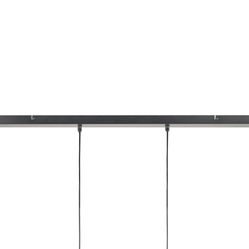 Lampada a sospensione con paralumi in vetro grigio fumé, struttura in ferro, 4 luci, design moderno, accessorio per la casa adatto al soggiorno.