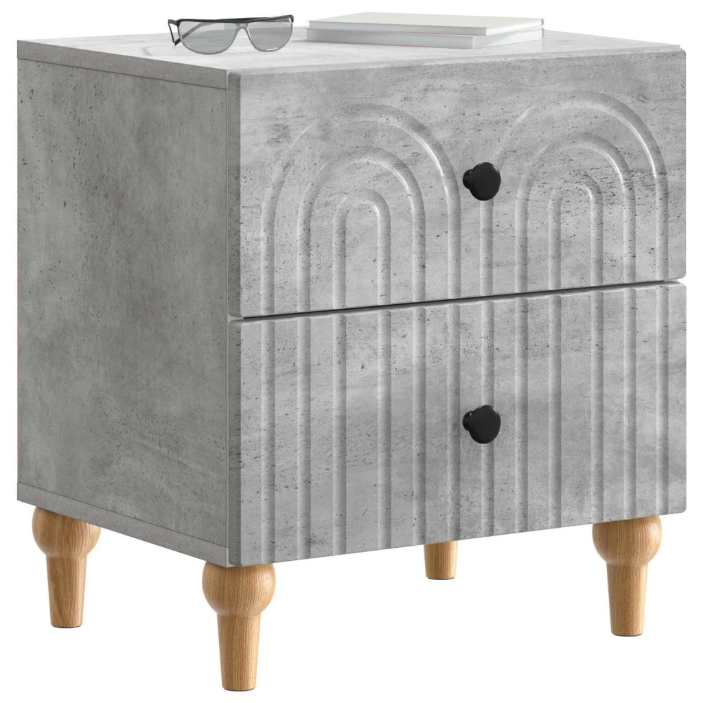 Armadio da Notte 2 pz Grigio Cemento 43 x 34,5 x 48 cm 894072