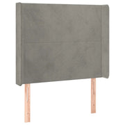 Testiera | Testata ad Orecchio Grigio Chiaro 103x16x118/128 cm in Velluto