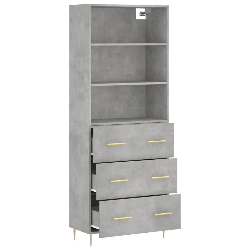 Buffet credenza cassettiera armadio mobile contenitore organizer cucina soggiorno salotto alto 69,5 x 34 x 180 cm legno ingegnerizzato grigio 02_0034505