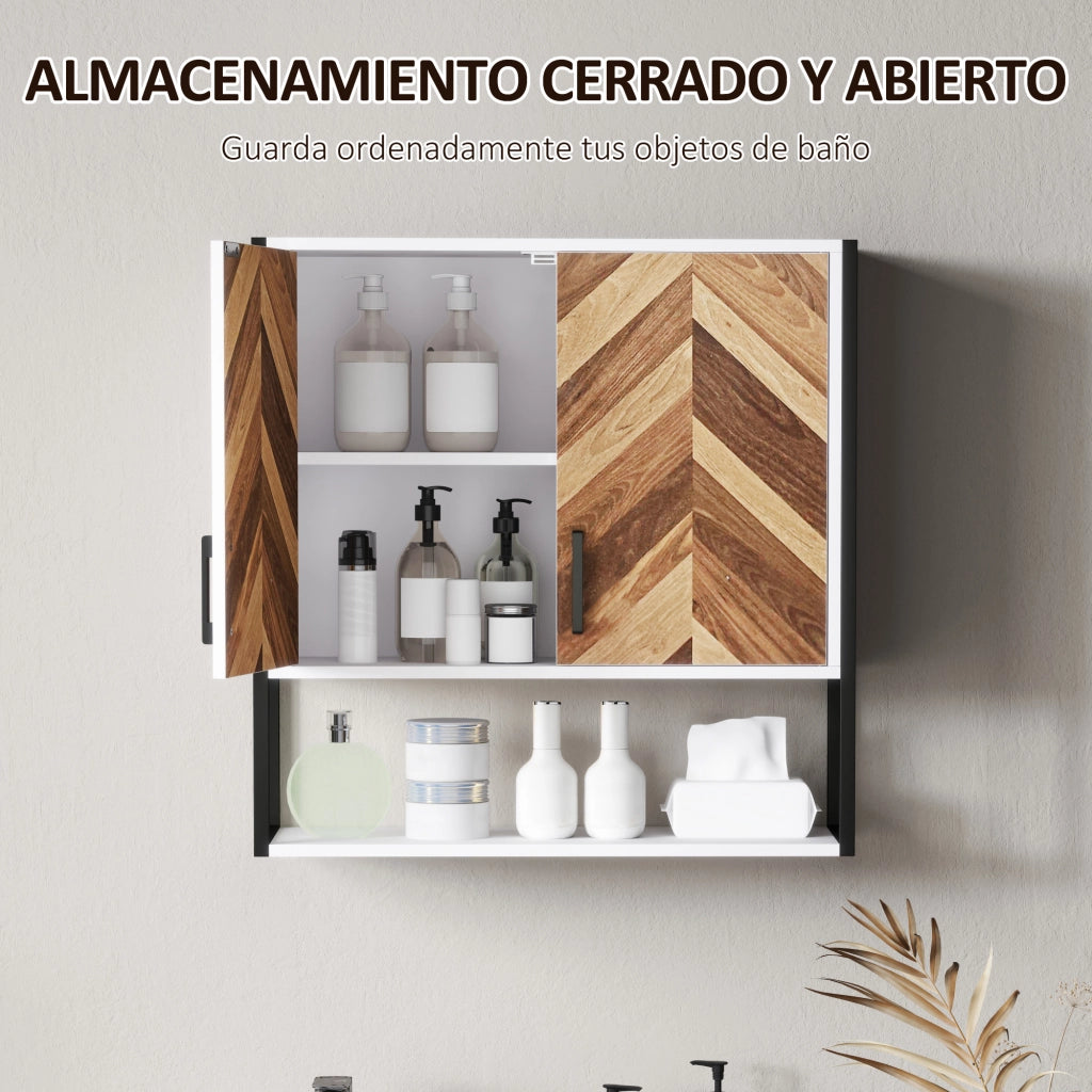 Armadietto Pensile per Bagno con 2 Ante e Ripiano Regolabile ¨C zephmum ¨C 59x20x60 cm Multicolore