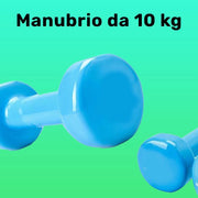 Trade Shop - Manubrio Singolo 10 Kg In Vinile Allenamento Esercizi Casa Palestra Workout Fit -