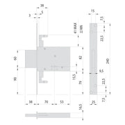 SERRATURA A DOPPIA MAPPA DA INFILARE PER FASCIA PER FERRO ART. 57016 E 70  - CISA