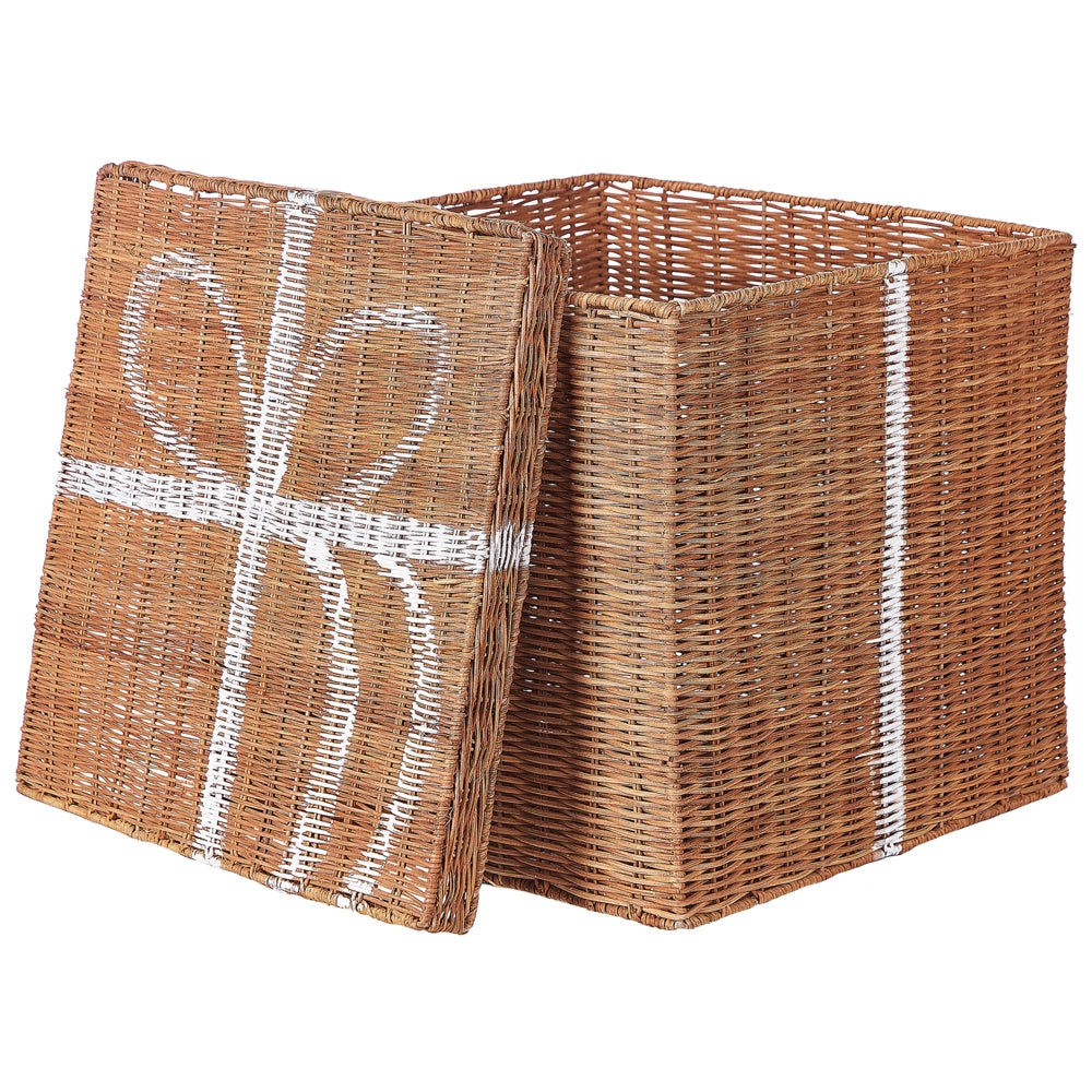 Scatole regalo decorative in rattan marrone Set di 3 scatole quadrate di varie dimensioni Design rustico
