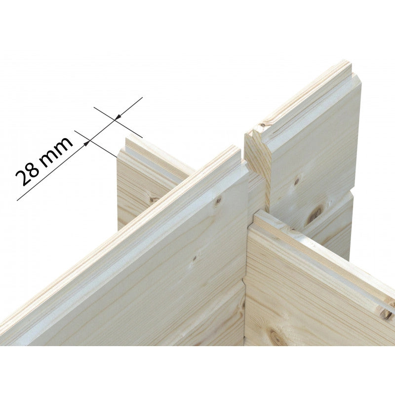 Casetta in legno Petteri 138x158 cm pareti 28 mm con pavimento incluso  Esterni da Vivere
