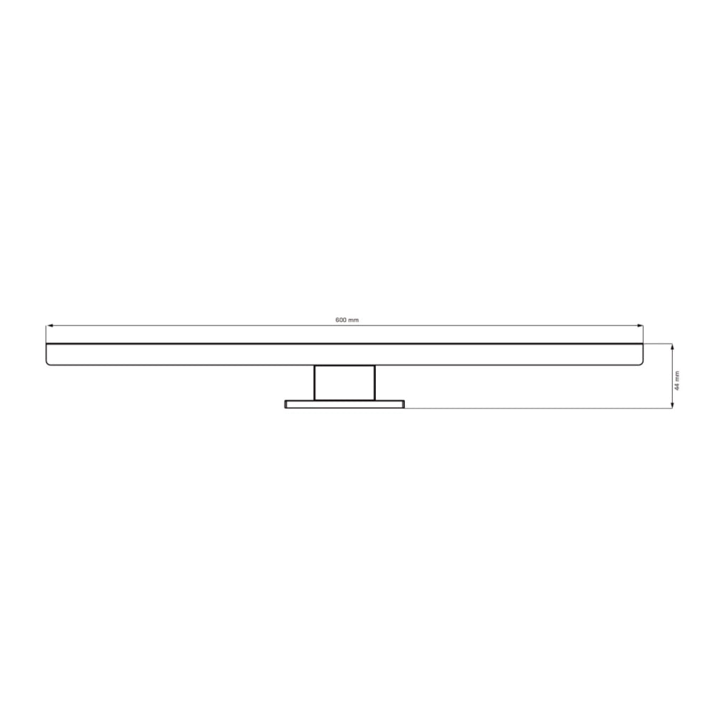 Applique bagno specchio LED 12W 4000K 60cm IP44 nero