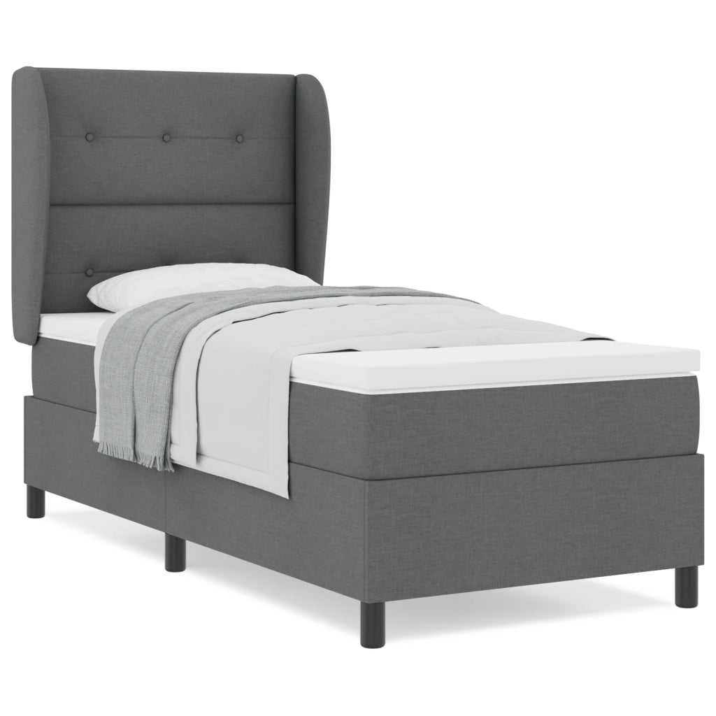 Letto a Box con Materasso Grigio Scuro 80x200 cm Tessuto
